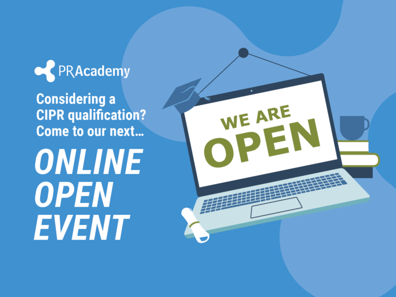 Invitation to PR Academy's Online Open Event