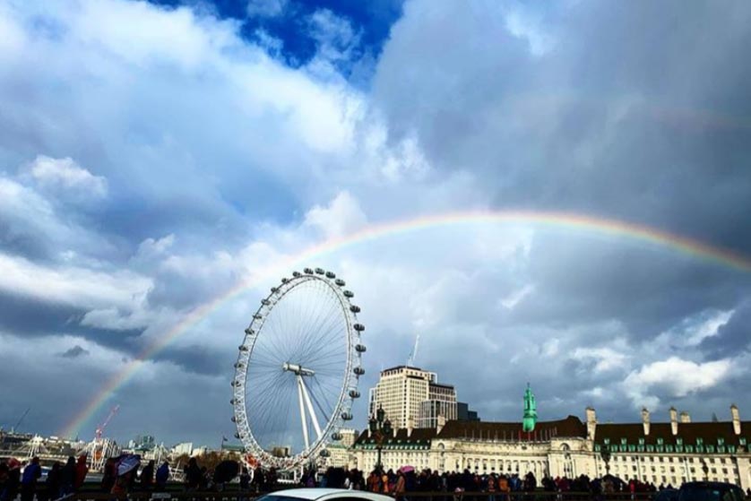 Rainbow over London Eye @sparklypinchy